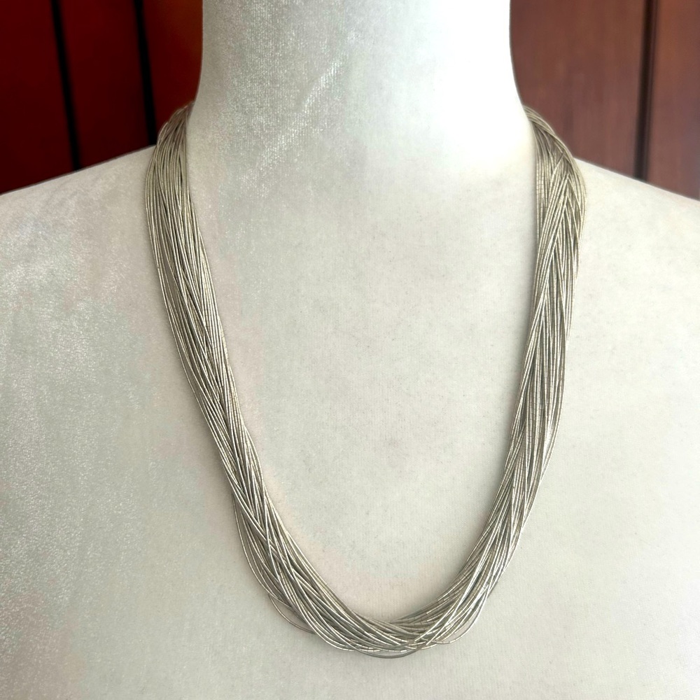 Vintage 50 Strand Liquid Silver Necklace